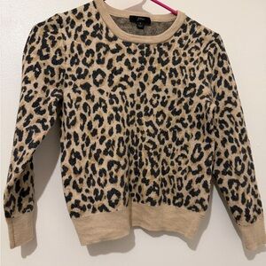 J. Crew Tan and Black Animal Print Sweater
